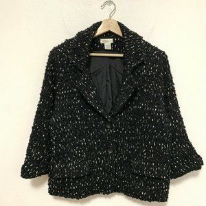 Tweeds Large Bell Sleeve Blazer Single Breasted